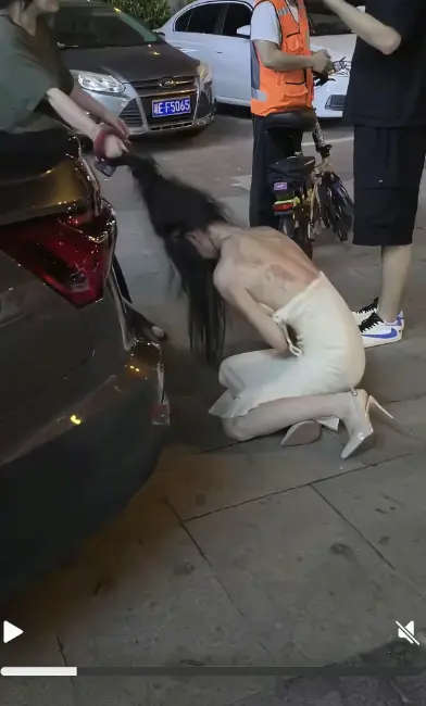 《白裙女子被抓头发跳河》后续完整版-小三疑云事件始末一分钟到十分钟全记录-白裙女子坠河高清视频